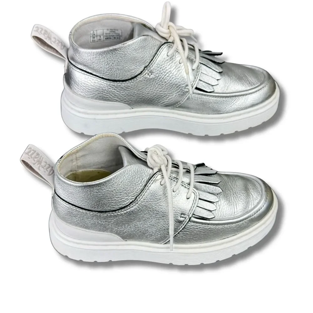 Dr Martens Shoes Jemima Womens Sz 5 Silver Kiltie Chukka Leather Moc Boots